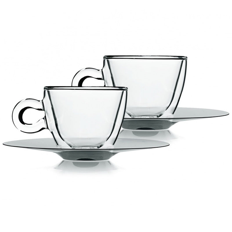 Bormioli Luigi Duos Set 2 Tazze Multiuso 30 Cl Con Piattino