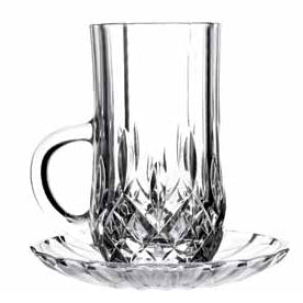 Rcr Cristalleria Italiana Opera Set 6 Bicchieri 14 Cl C/Piattino Crystal Glass