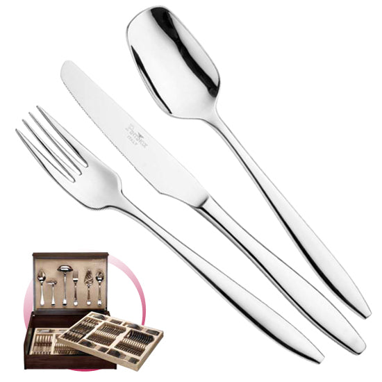 Pintinox Pinti Servizio Posate 126 Pz Trend In Bauletto Legno