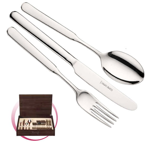 Pintinox Pinti Servizio Posate 24 Pz Casali In Bauletto Legno