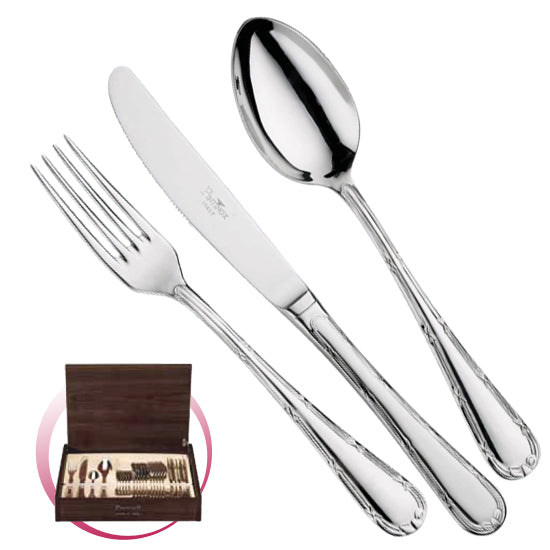 Pintinox Pinti Servizio Posate 24 Pz Filet In Bauletto Legno