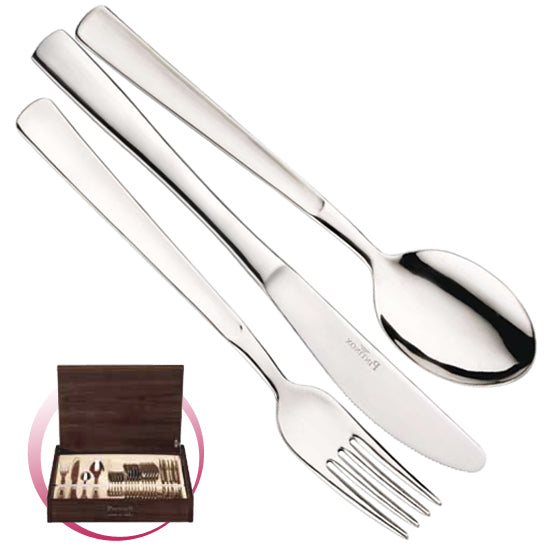 Pintinox Pinti Servizio Posate 24 Pz Tema In Bauletto Legno