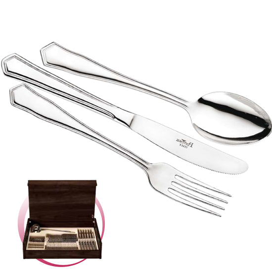 Pintinox Pinti Servizio Posate 49 Pz Sabrina In Bauletto Legno