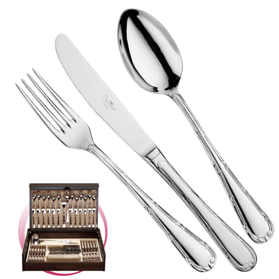 Pintinox Pinti Servizio Posate 75 Pz Filet In Bauletto Legno