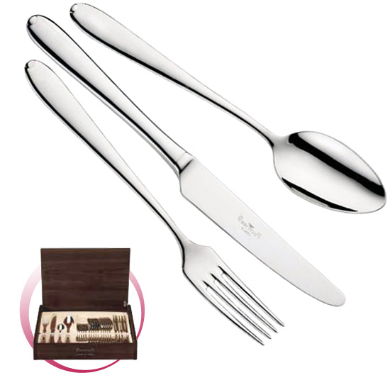 Pinti 1929 Pinti Set Posate Palladium 24 Pz In Bauletto Di Legno
