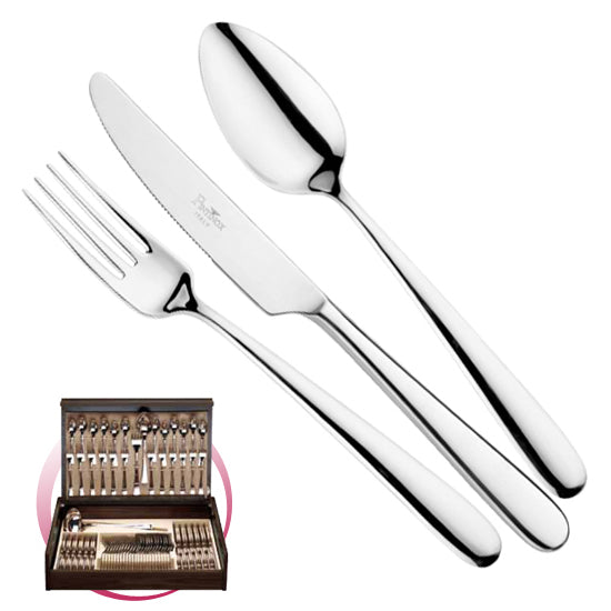 Pintinox Pinti Servizio Posate 75 Pz Savoy In Bauletto Legno