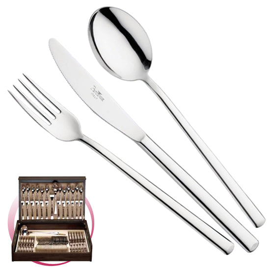 Pintinox Pinti Set Posate Synthesis 75 Pz In Bauletto Di Legno