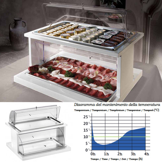 Pintinox Alzata 2 Piani Con Doppia Cupola Refrigerata