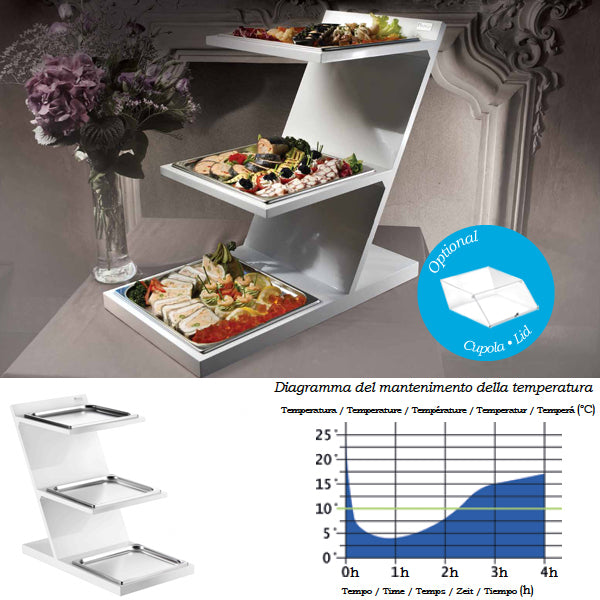 Pintinox Alzata 3 Piani Con Vassoi Refrigerata