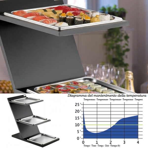 Pintinox Alzata 3 Piani Con Vassoi Refrigerata