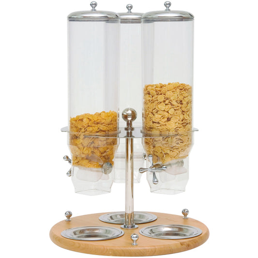 Piazza Distributore Cereali Triplo Lt 3X3 Inox/Legno