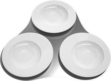 Costa Verde Eclipse Antipastiera 3 Scomparti Con Base Inox