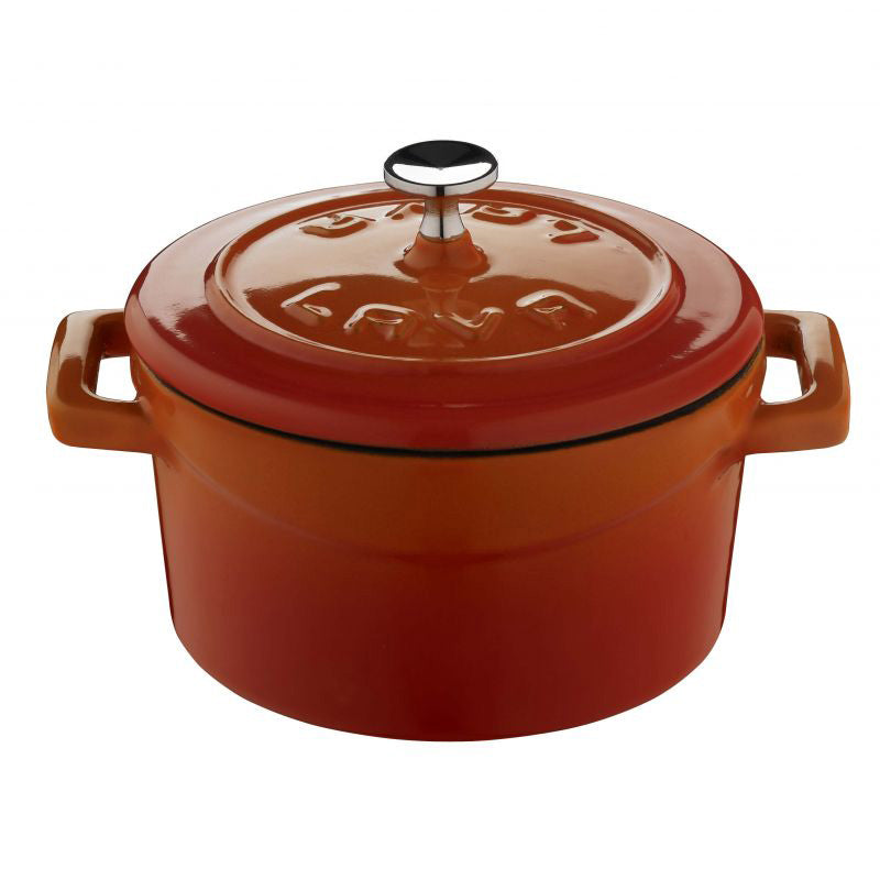Paderno Folk Mini Casseruola Tonda Lt 0,35 In Ghisa Smaltata Arancio