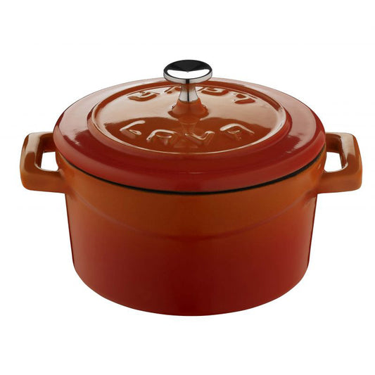 Paderno Folk Mini Casseruola Tonda Lt 0,35 In Ghisa Smaltata Arancio