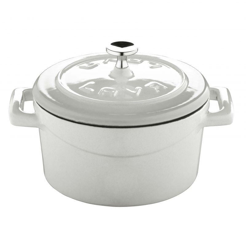 Paderno Folk Mini Casseruola Tonda Lt 0,35 In Ghisa Smaltata Bianco