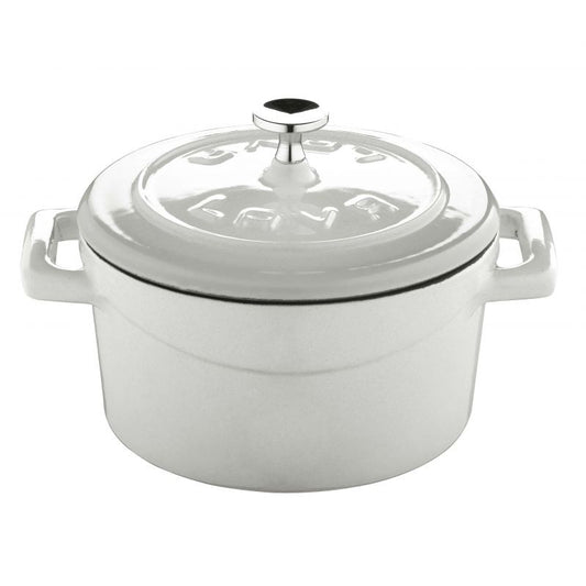Paderno Folk Mini Casseruola Tonda Lt 0,35 In Ghisa Smaltata Bianco