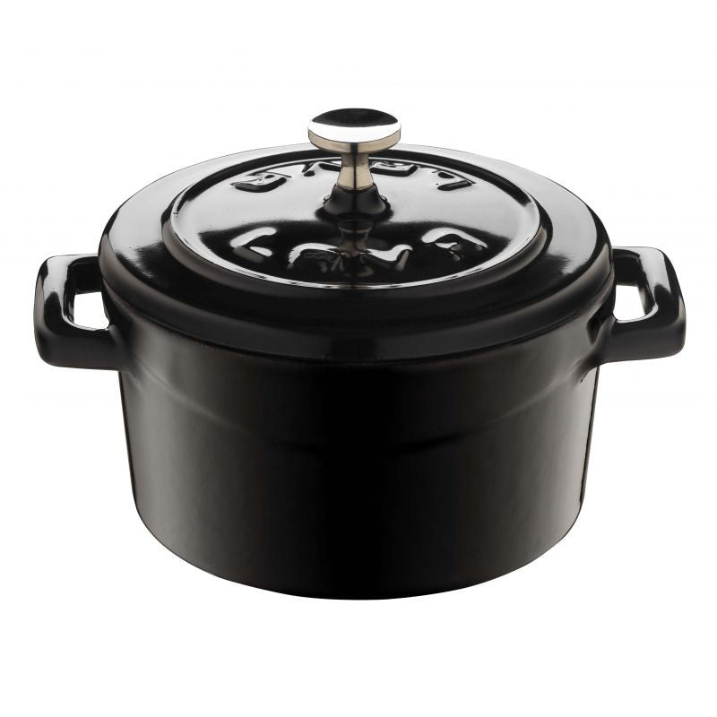 Paderno Folk Mini Casseruola Tonda Lt 0,35 In Ghisa Smaltata Nero