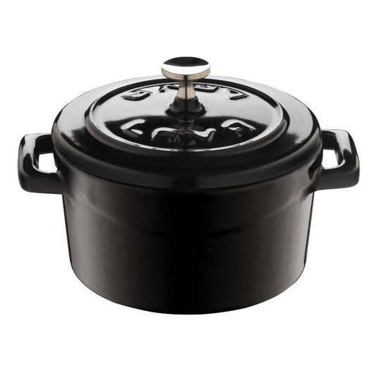 Paderno Folk Mini Casseruola Tonda Lt 0,35 In Ghisa Smaltata Nero