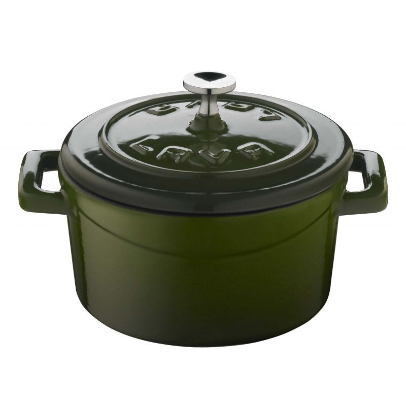Paderno Folk Mini Casseruola Tonda Lt 0,35 In Ghisa Smaltata Verde