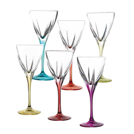 Rcr Cristalleria Italiana Fusion Color Set 6 Calici Vino 21 Cl Crystal Glass