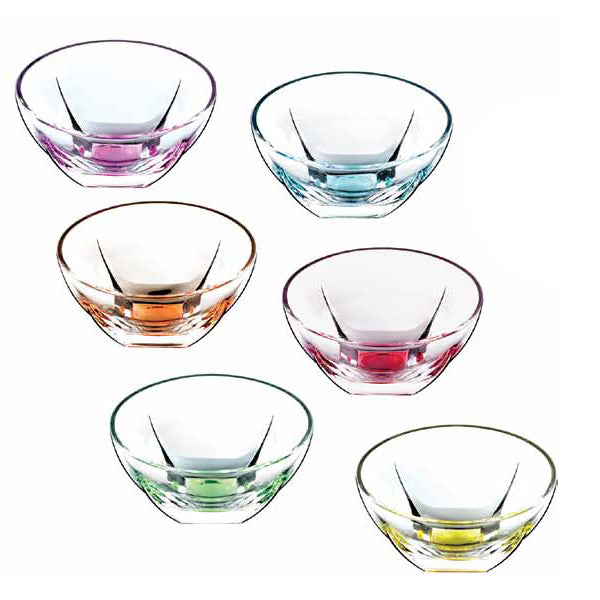 Rcr Cristalleria Italiana Fusion Color Set 6 Coppette  135 Mm Crystal Glass