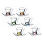 Rcr Cristalleria Italiana Fusion Color Set 6 Tazzine Caffè C/Piattino Crystal Glass