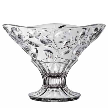 Rcr Cristalleria Italiana Laurus Coppa Macedonia  230 Mm C/Piede Crystal Glass