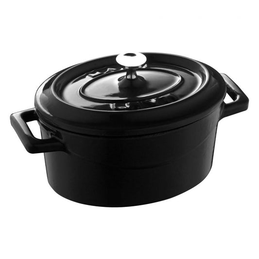 Paderno Paderno Miniature Casseruola Ovale In Ghisa Lt 0,42 Cm 12X9 Nera