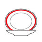 Royale Piatto Ovale Fondo Cm 33 Red Park