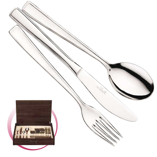 Pintinox Pinti Servizio Posate 24 Pz Beta In Bauletto Legno