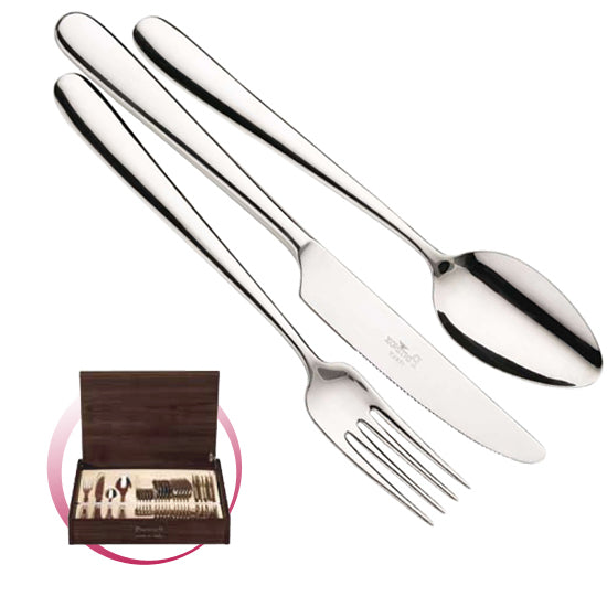 Pintinox Pinti Servizio Posate 24 Pz Maitre In Bauletto Legno