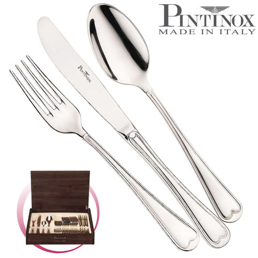 Pintinox Pinti Servizio Posate 24 Pz Superga In Bauletto Legno