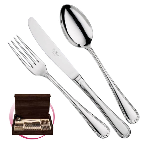 Pintinox Pinti Servizio Posate 49 Pz Filet In Bauletto Legno