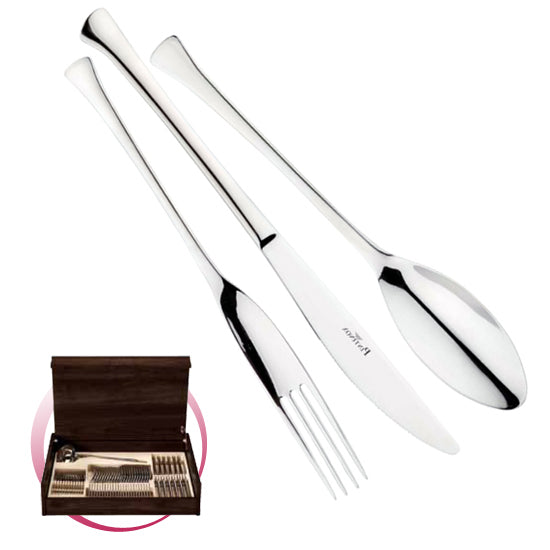 Pintinox Pinti Servizio Posate 49 Pz Pagaia In Bauletto Legno