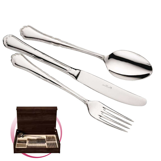 Pintinox Pinti Servizio Posate 49 Pz Settecento In Bauletto Legno
