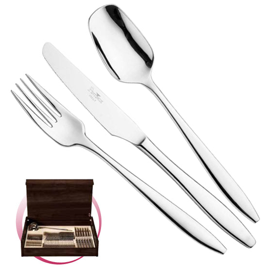 Pintinox Pinti Servizio Posate 49 Pz Trend In Bauletto Legno