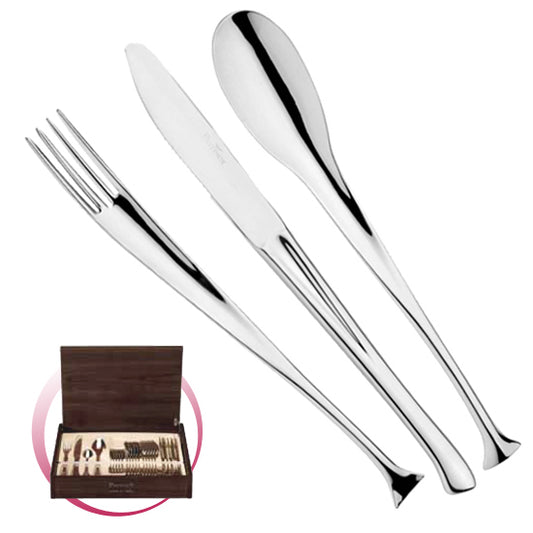 Pintinox Pinti Set Posate 24 Pz Dolphin In Bauletto Legno