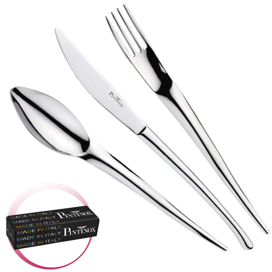 Pinti Inox Pinti Set Posate 24 Pz Snake C/Coltello Stampato In Scatola Compact
