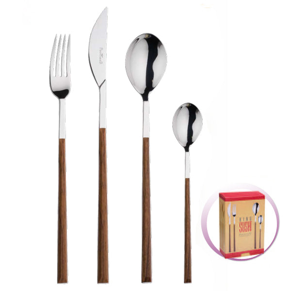Pinti Inox Pinti Set Posate 24 Pz Sushi King Mogano In Scatola Regalo