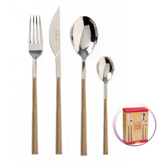Pinti Inox Pinti Set Posate 24 Pz Sushi King Teak In Scatola Regalo