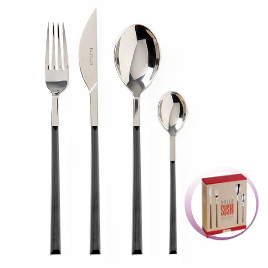 Pinti Inox Pinti Set Posate 24 Pz Sushi Queen Ebano In Scatola Regalo
