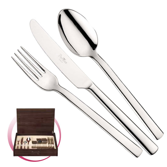 Pinti 1929 Pinti Set Posate Millenium 24 Pz In Bauletto Di Legno