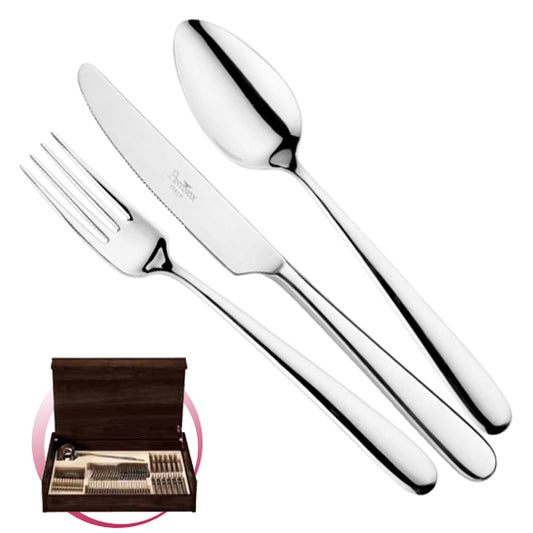 Pintinox Pinti Servizio Posate 49 Pz Savoy In Bauletto Legno