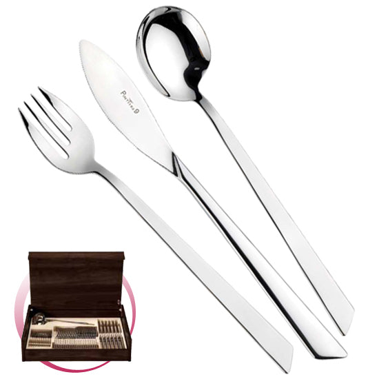 Pinti 1929 Pinti Set Posate Euclide 49 Pz In Bauletto Di Legno