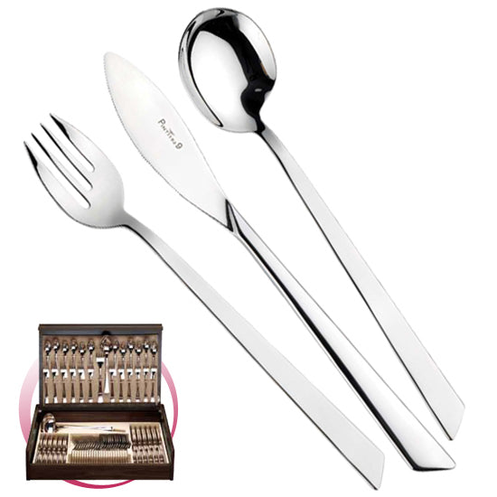 Pinti 1929 Pinti Set Posate Euclide 75 Pz In Bauletto Di Legno
