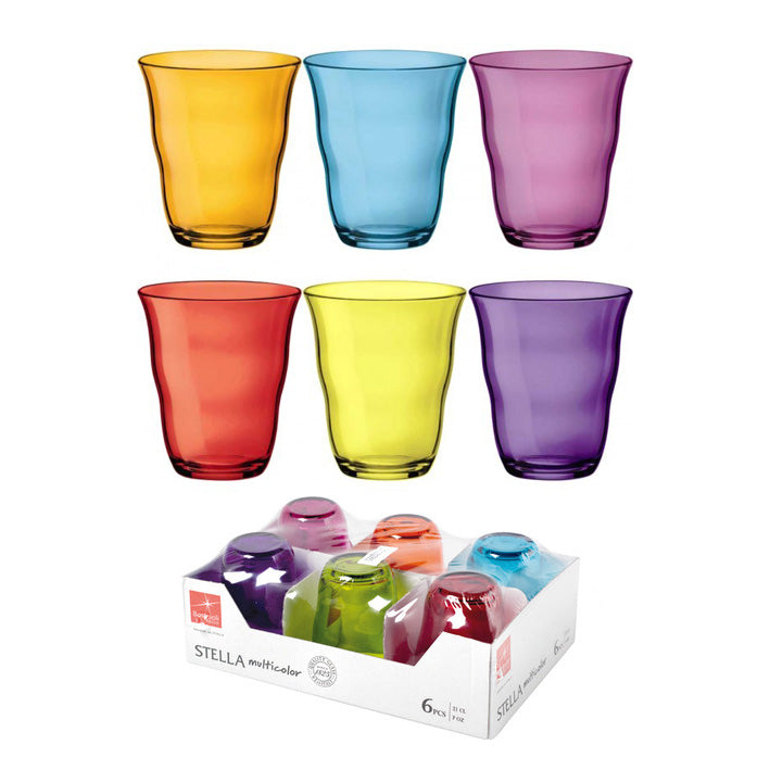 Bormioli Rocco Stella Multicolor Set 6 Bicchiere Acqua 21 Cl