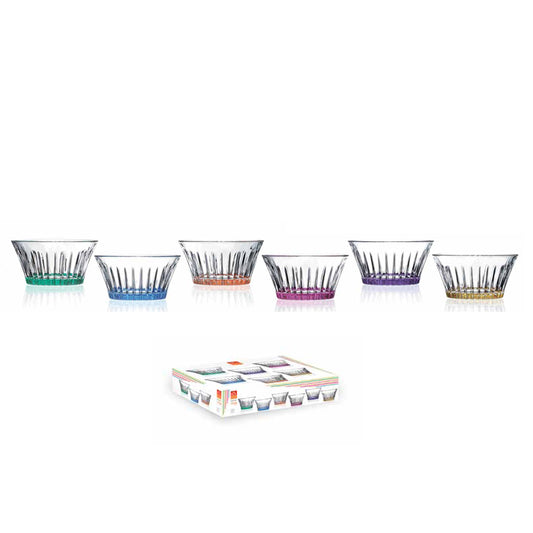 Rcr Cristalleria Italiana Set 6 Coppette 126 Mm Timeless Colour Crystal Glass
