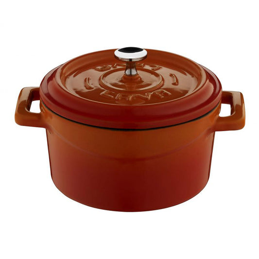 Paderno Trendy Mini Casseruola Tonda Lt 0,55 In Ghisa Smaltata Arancio