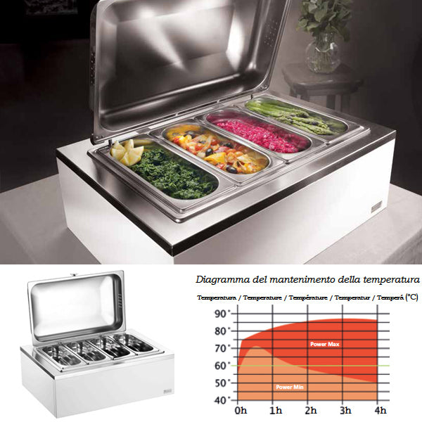Pintinox Vassoio Verdure 4S Riscaldato